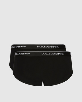 Dolce&Gabbana Набор черных трусов с контрастным логотипом M9C05JONN95