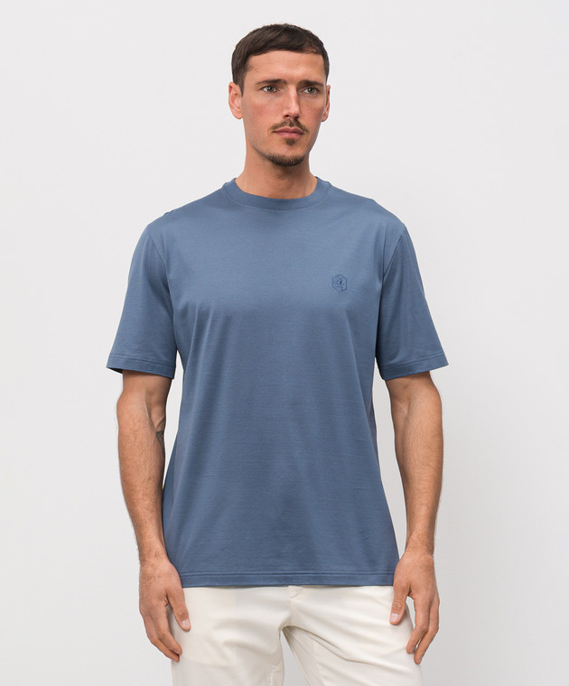 Castangia dal 1850 Синя футболка з вишивкою DMTSDM37S26 зображення 2