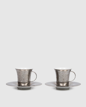 Stefano Ricci Набір порцелянових чашок для кави з блюдцями Platinum Paisley OTC001VELIN24pz