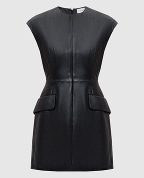 Max Mara Sportmax Чорна шкіряна сукня-футляр міні TEFRITE TEFRITE02