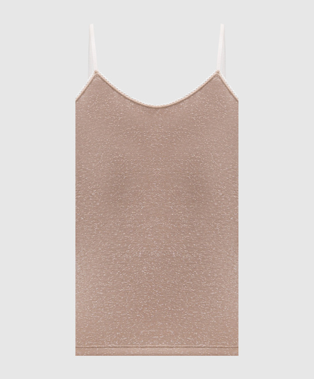 Momoni Бежевый топ Airelle с люрексом MOUN00356MO