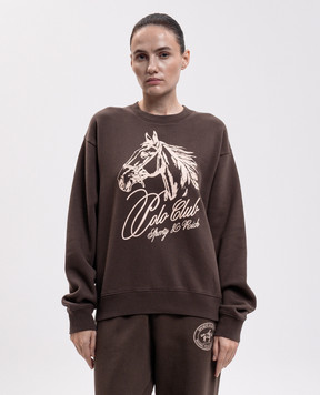 Sporty & Rich Коричневий світшот з принтом ST10383271BR03