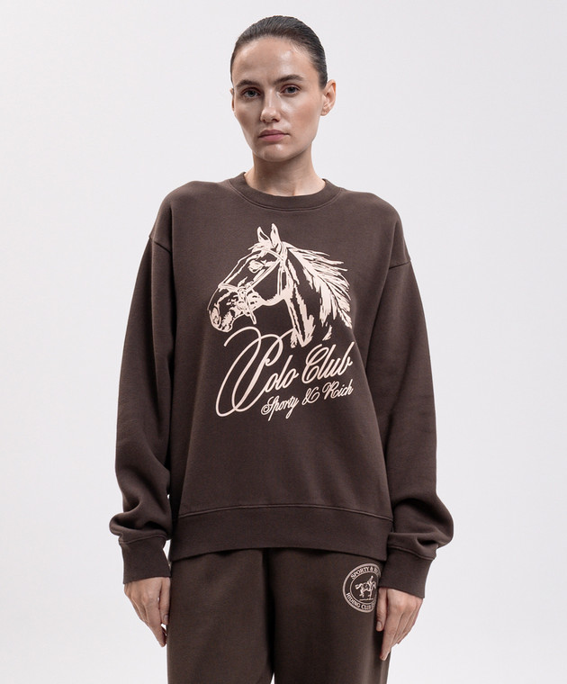 Sporty & Rich Коричневый свитшот с принтом ST10383271BR03 изображение 3