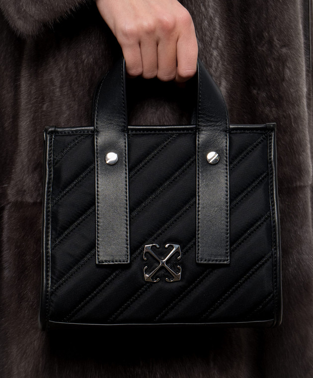 Off-White Чорна сумка з фактурною емблемою OWWNA13F26FB01 зображення 2