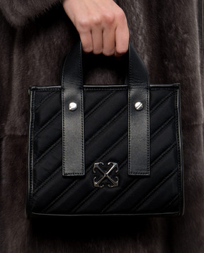 Off-White Чорна сумка з фактурною емблемою OWWNA13F26FB01