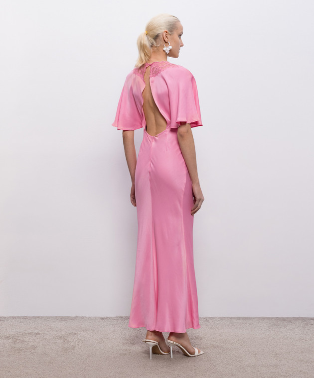 Twinset Розовое платье макси с кружевом 261TP212B изображение 3