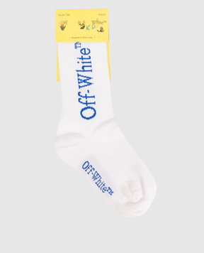Off-White Дитячі білі шкарпетки з логотипом OBRA003F25KNI002