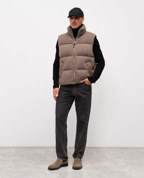 Mackage Коричневый пуховый жилет Braxton из шерсти и кашемира BRAXTON