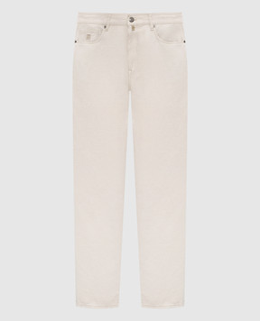 MooRER Бежеві джинси MILTON з льоном MILTON25ECRU
