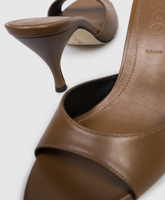 Aeyde Коричневі шкіряні мюлі Samia HS0693001222126 зображення 5