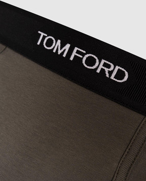 Tom Ford Труси-боксери кольору хакі з логотипом T4LC31040