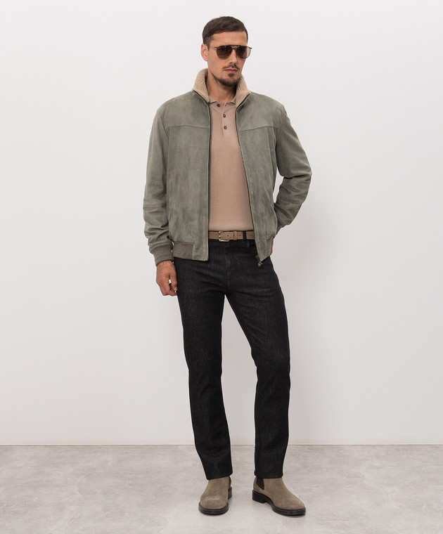 Canali Бежевое поло из шерсти MK02353C1123 изображение 2