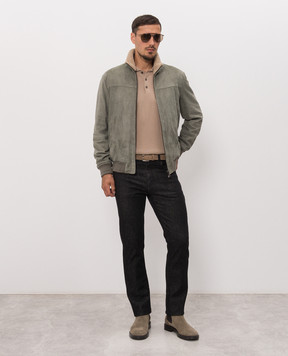 Canali Бежеве поло з вовни MK02353C1123