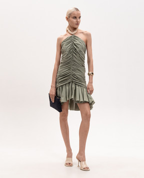 Balmain Зеленое платье с драпировкой GF0R3385CG68