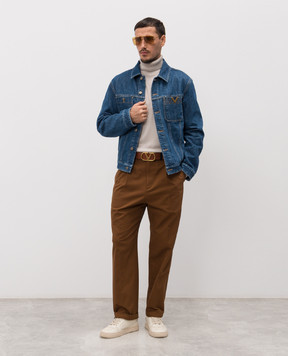 Valentino Коричневі штани з емблемою 8V3RBO20ALS