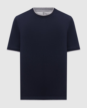 Brunello Cucinelli Футболка синего цвета M0B137427