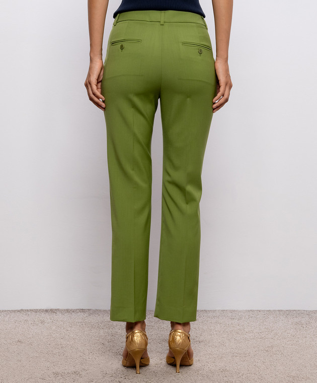 Max Mara Weekend Зеленые штаны DCANON из шерсти WKDCANON изображение 4