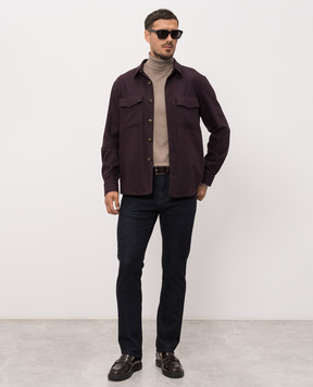 Canali Фіолетова сорочка з вовни AN0476331021W