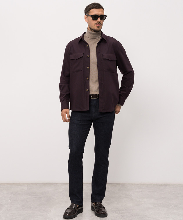 Canali Фіолетова сорочка з вовни AN0476331021W зображення 2