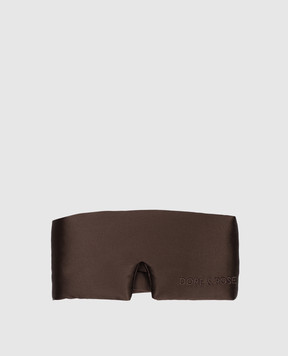 Dore & Rose Коричневая маска для сна из шелка с узором DEEPSLEEPMASK