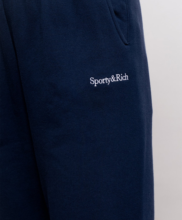 Sporty & Rich Голубые утепленные джоггеры с вышивкой логотипа PA08784300BL106 изображение 5
