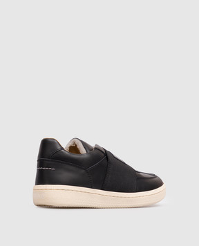 Maison Margiela MM6 Чорні шкіряні кросівки з логотипом 839213638