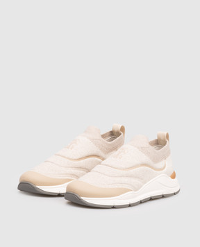 Brunello Cucinelli Детские бежеи и кроссвики с принтом эмблемы BUEHRZO167