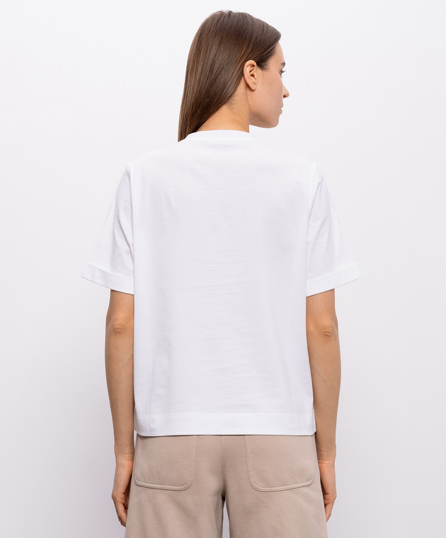 Brunello Cucinelli Біла футболка з ланцюжком M0T81BZ100 зображення 4