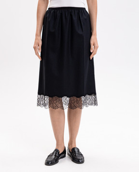 Carven Черная юбка с шерстью и шелком 6262K21045