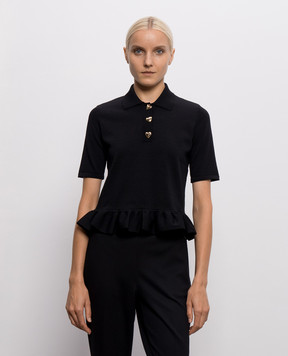 Twinset Чорне поло з оборкою 262TP3141