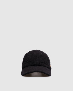 Saint Laurent Черная твидовая кепка CASSANDRE A003SA3YU38