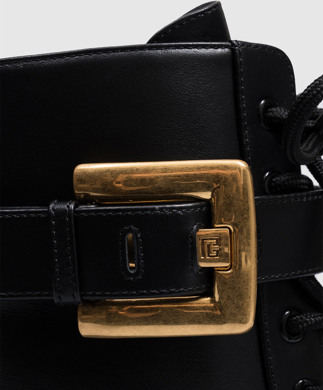 Balmain Чорні шкіряні черевики HN1TC292LVIT зображення 5