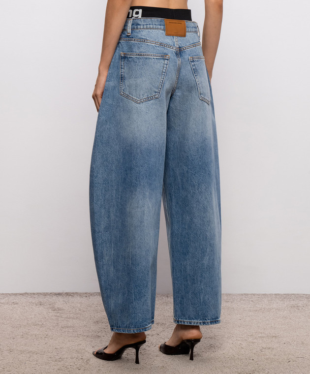 Alexander Wang Синие джинсы-бананы с эффектом потертости 4DC3264300 изображение 4