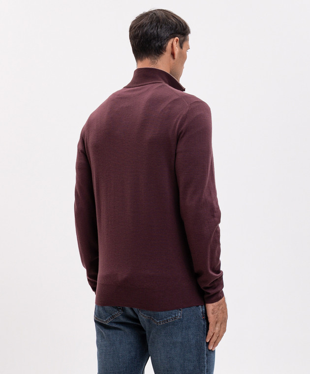Canali Бордовий джемпер з вовни MK02481C0015 зображення 4