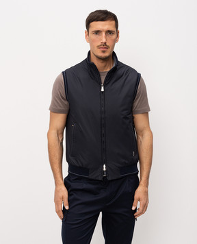 Bilancioni Синий жилет с нашивкой логотипа BE26G4OL1