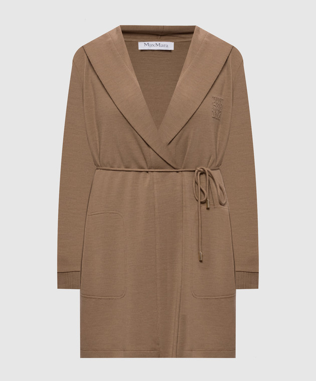 Max Mara Коричневый кардиган LASER из шерсти MXMLASER