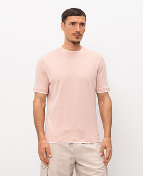 Brunello Cucinelli Рожева футболка з льоном MW8357427