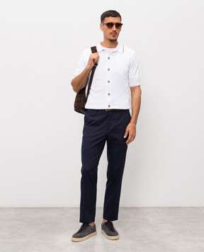 Peserico Біла сорочка в рубчик з короткими рукавами R59521F189173R