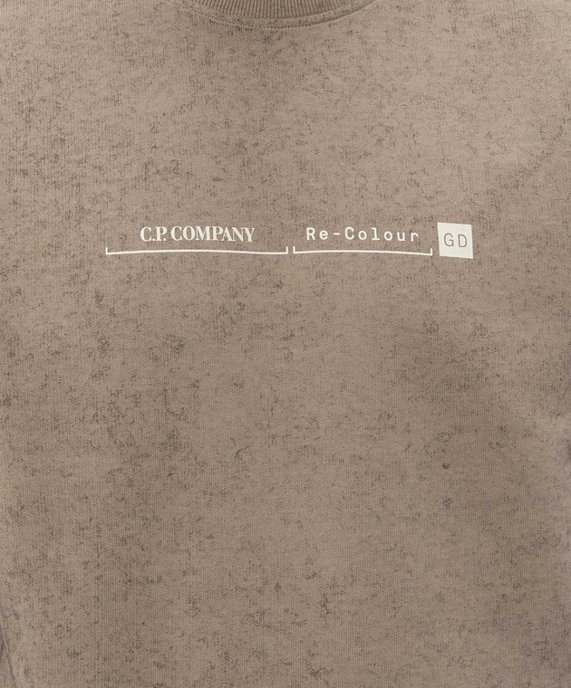 C.P. Company Утепленный свитшот цвета хаки с принтом логотипа MSS175A006453S изображение 5