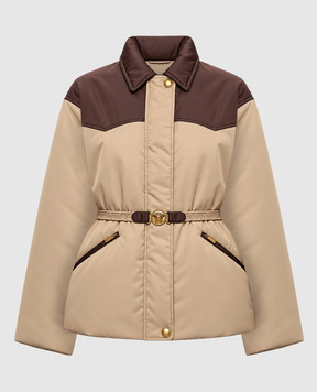 Versace Бежевая куртка с поясом 10270091A18782