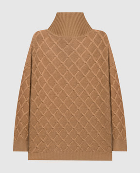 Max Mara Коричневый свитер BAMBOLA из шерсти и кашемира MXMBAMBOLA