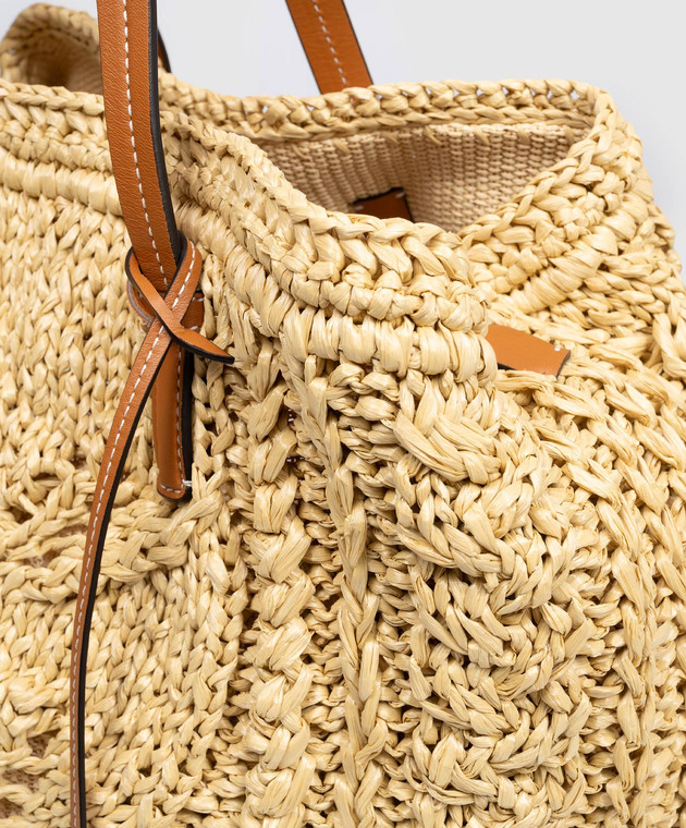 Ermanno Scervino Бежева сумка-тоут з рафії D483S311FMRDM зображення 4