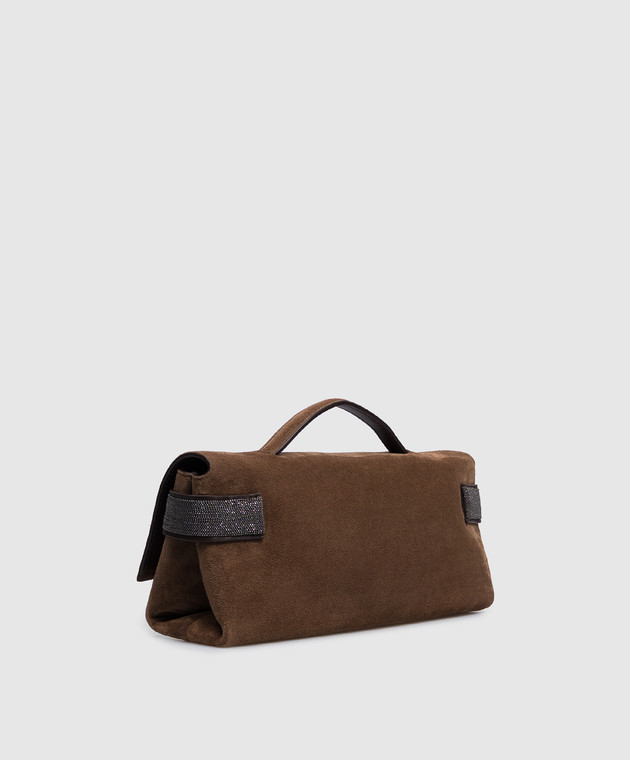 Brunello Cucinelli Коричневий замшевий клатч Essence MBDLB2815 зображення 3