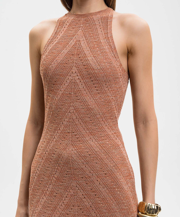 Twinset Рожева сукня з льоном з люрексом 261TT3213 зображення 4