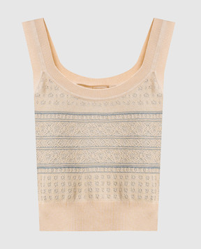 Ermanno Scervino Бежевий топ з шовком D485L761LWK