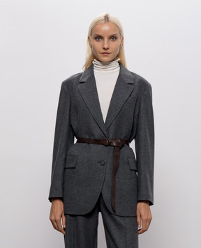 Brunello Cucinelli Серый жакет из шерсти и кашемира MB1627645