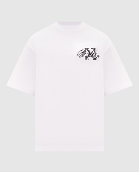 Off-White Біла футболка Stroke з вишивкою логотипа 44MAA120F26J00J