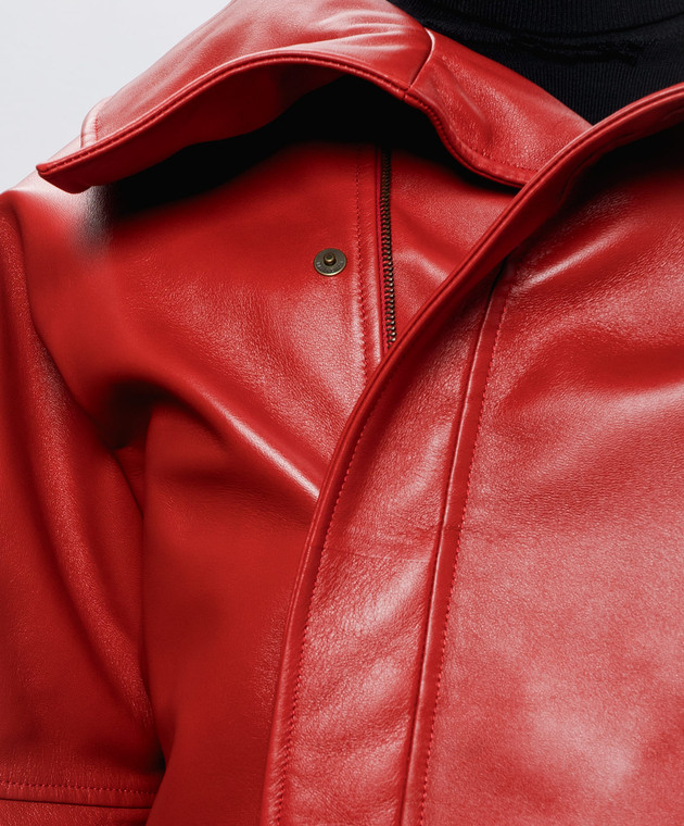 Balenciaga Червона шкіряна куртка A009FDTUS11 зображення 5