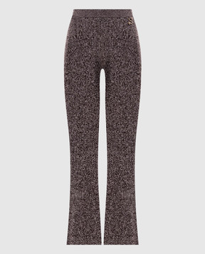 Max Mara Sportmax Коричневі штани кльош VELO з вовни в рубчик SPXVELO