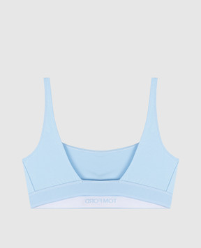 Tom Ford Голубой топ с узором логотипа BRJ016JEX166